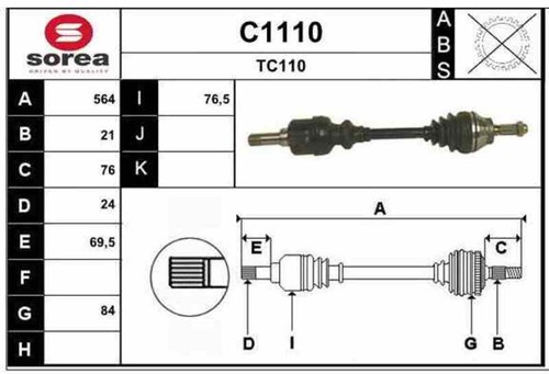 95591073 front transmission - , lh