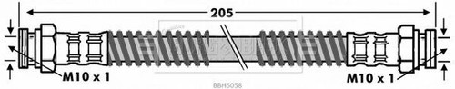 Brake hose rear for - hose, citroen